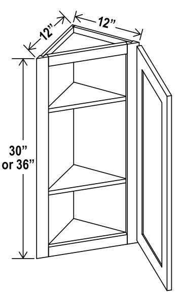 Angle Wall Cabinet - 12"W X 30"H X 12"D