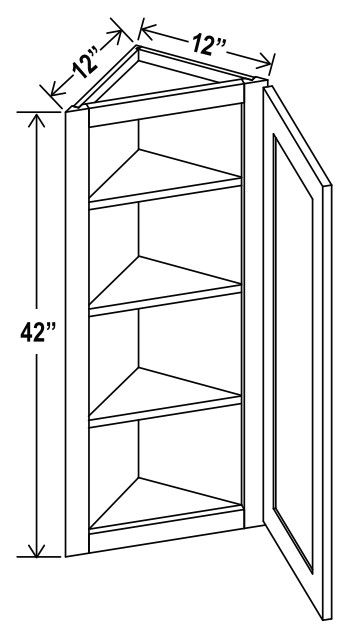 Angle Wall Cabinet - 12"W X 42"H X 12"D