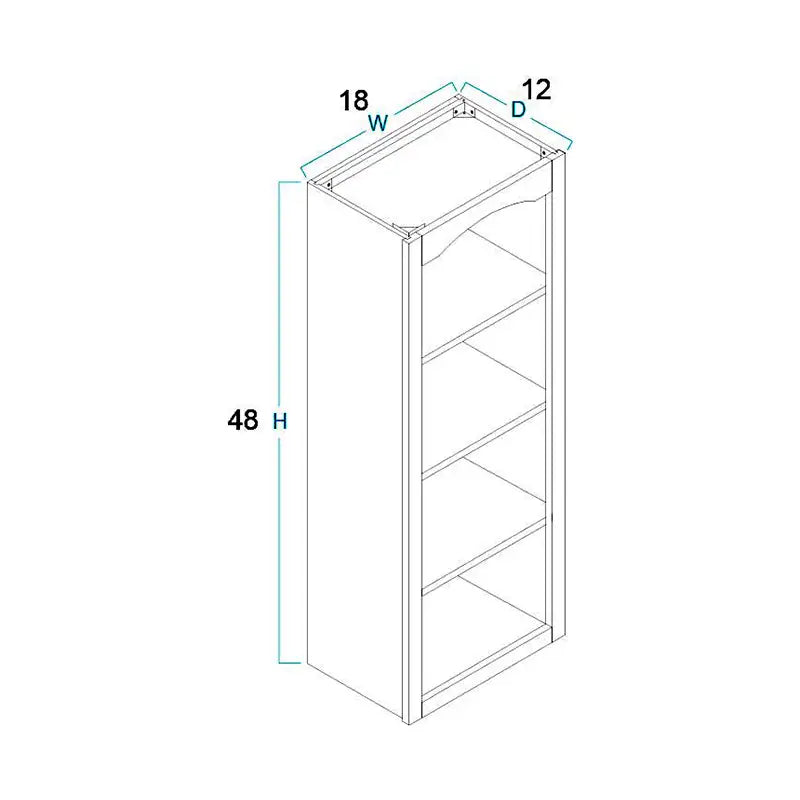 Book Case - 18"W X 48"H X 12"D