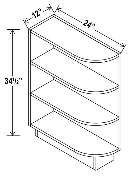 Base End Shelf - 12"W X 24"D X 34-1/2"H