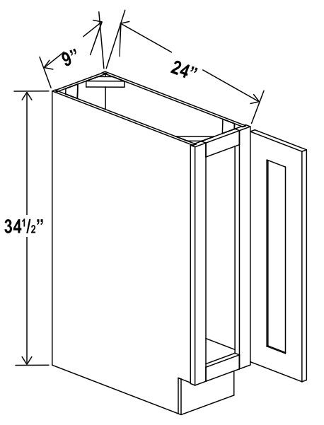 Base Tray - 9"W X 24"D X 34-1/2"H With 1 Door