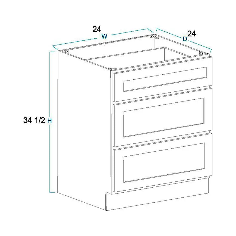 3 Drawer Base Cabinet 24"