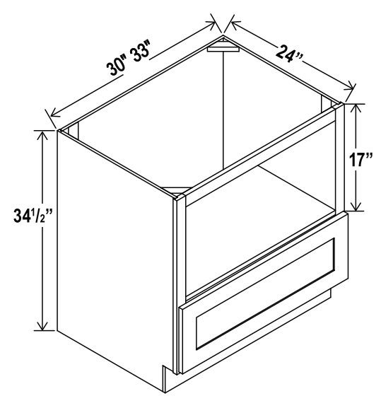 Microwave Base Cabinet - 30"W X 34-1/2"H X 24"D