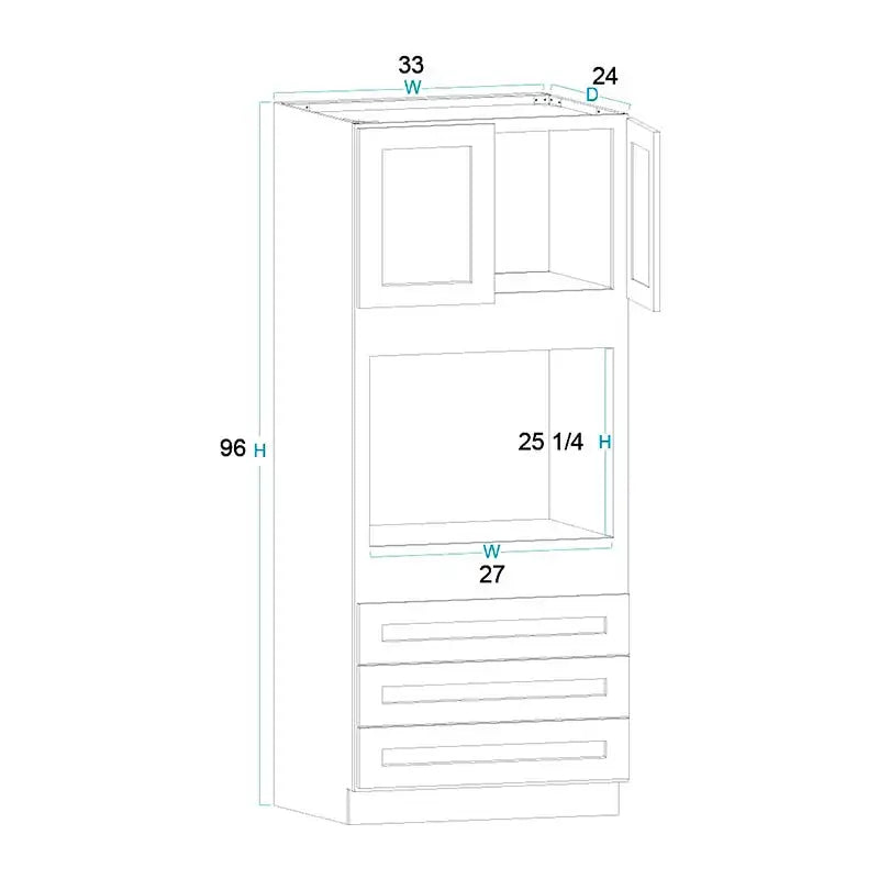 Oven Cabinet (33"W x 96"H x 24"D)