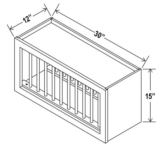 Wall Plate Rack Cabinet - 30"W X 15"H X 12"D