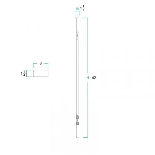 Colorado White Shaker Split Post Leg 2-1/2"W x 42"H x 1.25"D