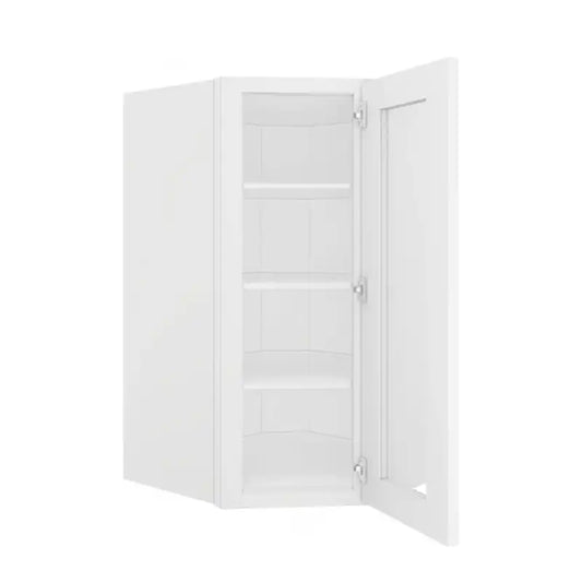 Wall Diagonal Open Frame Glass Door Cabinet - 24"W x 42"H x 12"D
Painted Interior