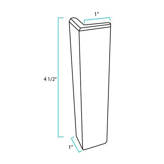 Toe Kick End Cap- 1"W x 1"W x 4-1/2"H