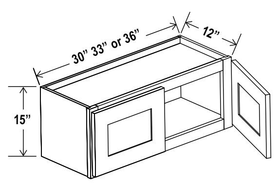 Wall Refrigerator Cabinet - 33"W x 15"H x 24"D