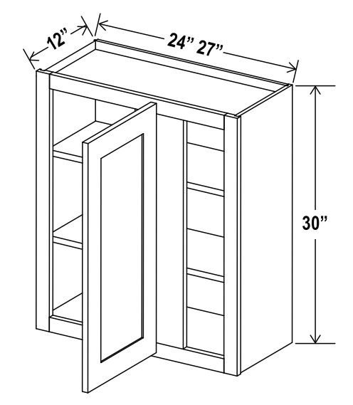 Wall Blind Corner Cabinet - 24"W X 30"H X 12"D