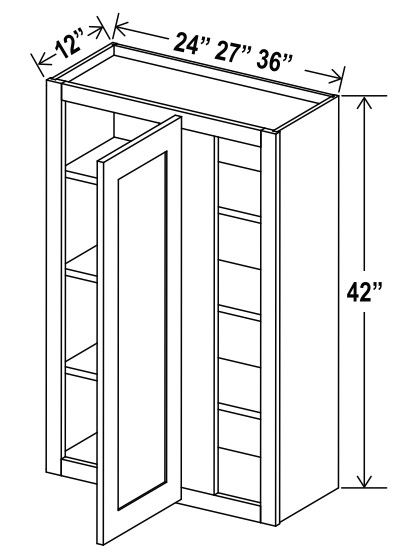 Wall Blind Corner Cabinet - 24"W X 42"H X 12"D