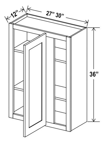 Wall Blind Corner Cabinet - 27"W X 36"H X 12"D