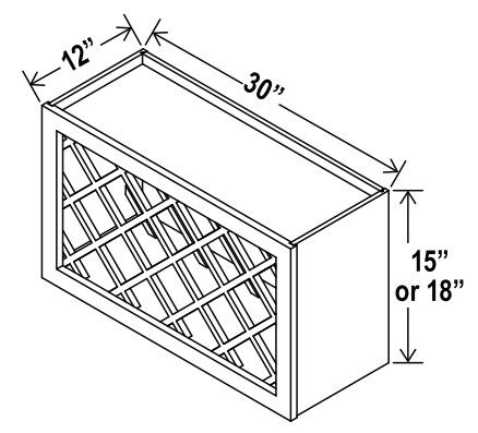 Wall Wine Rack Cabinet - 30"W X 15"H X 12"D