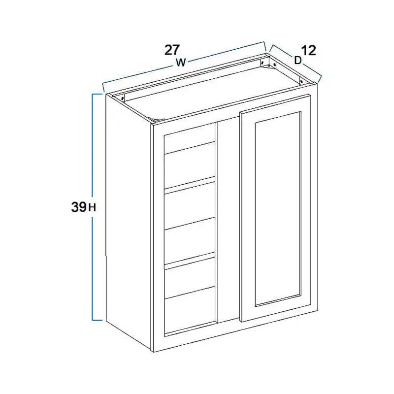 Blind Corner Wall Cabinet - 27"W x 39"H x 12"D