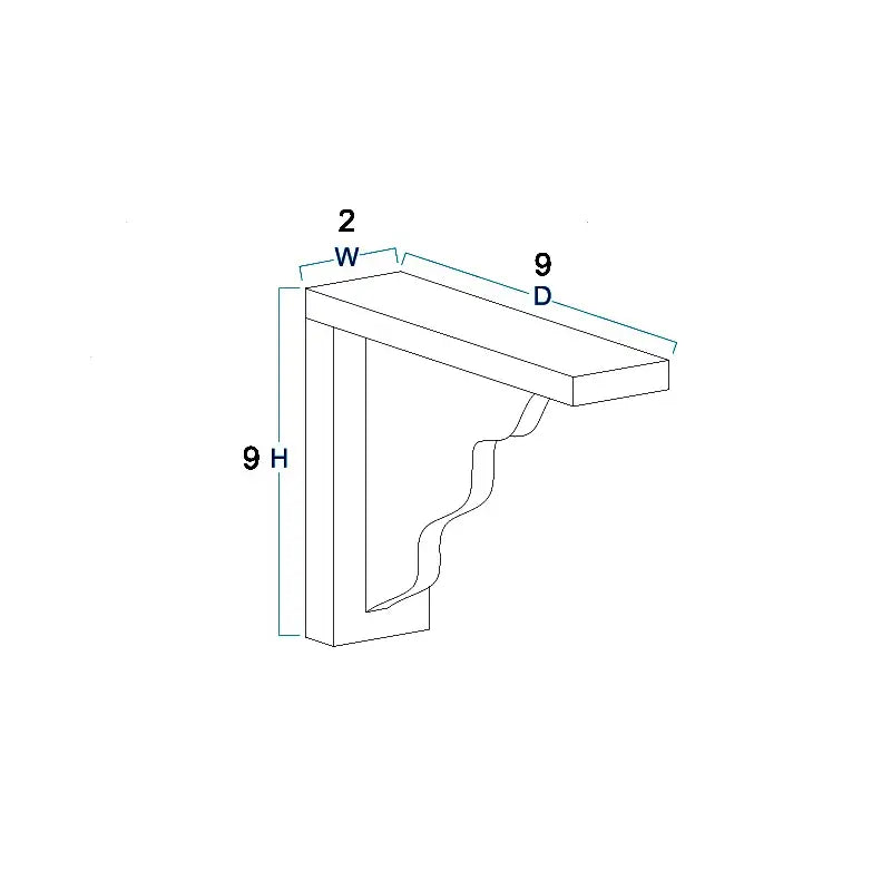 Corbel - 2"W X 9"H X 9"D