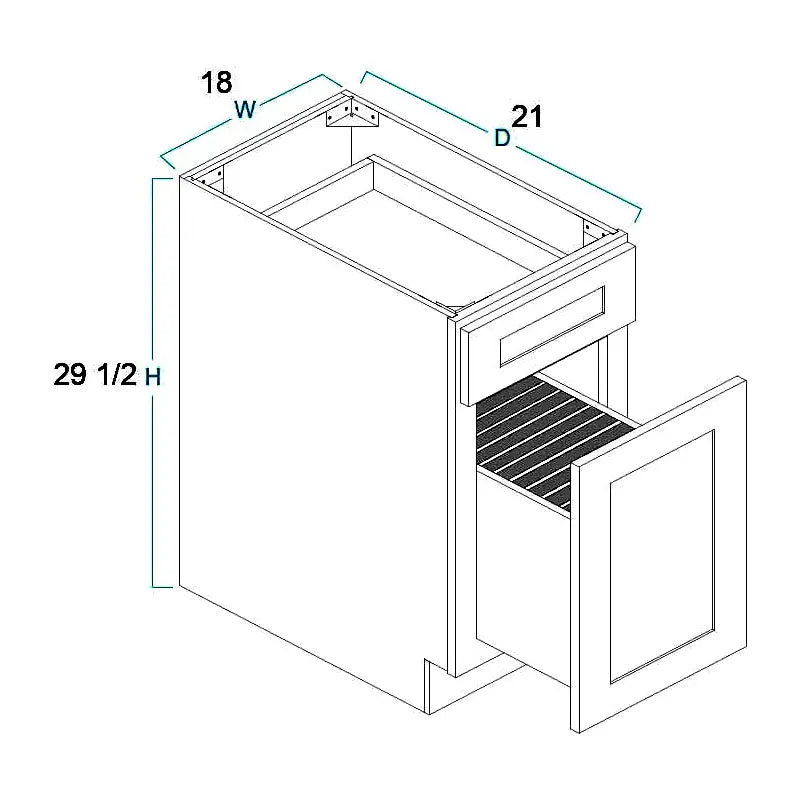 Drawer File Base Cabinet 18"W