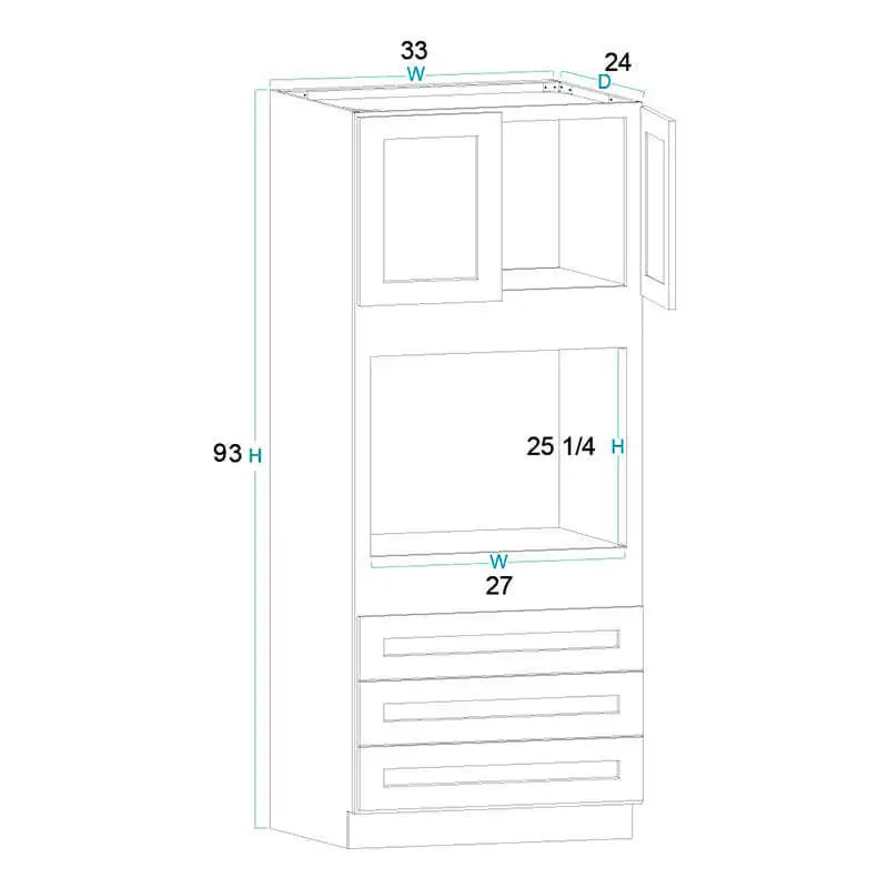 Oven Cabinet (33"W x 93"H x 24"D)