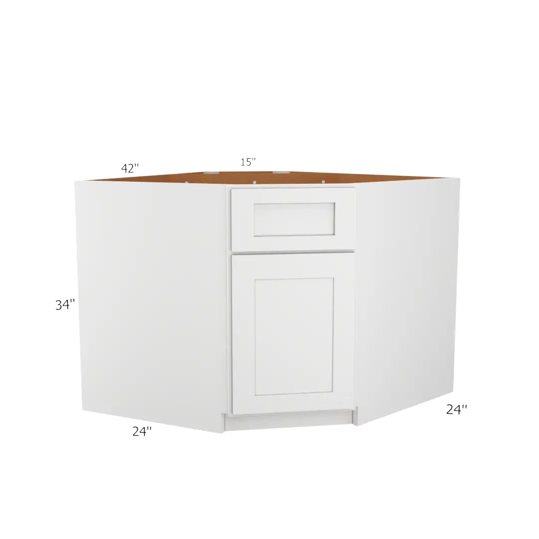 Diagonal Corner Sink Base Cabinet 42"