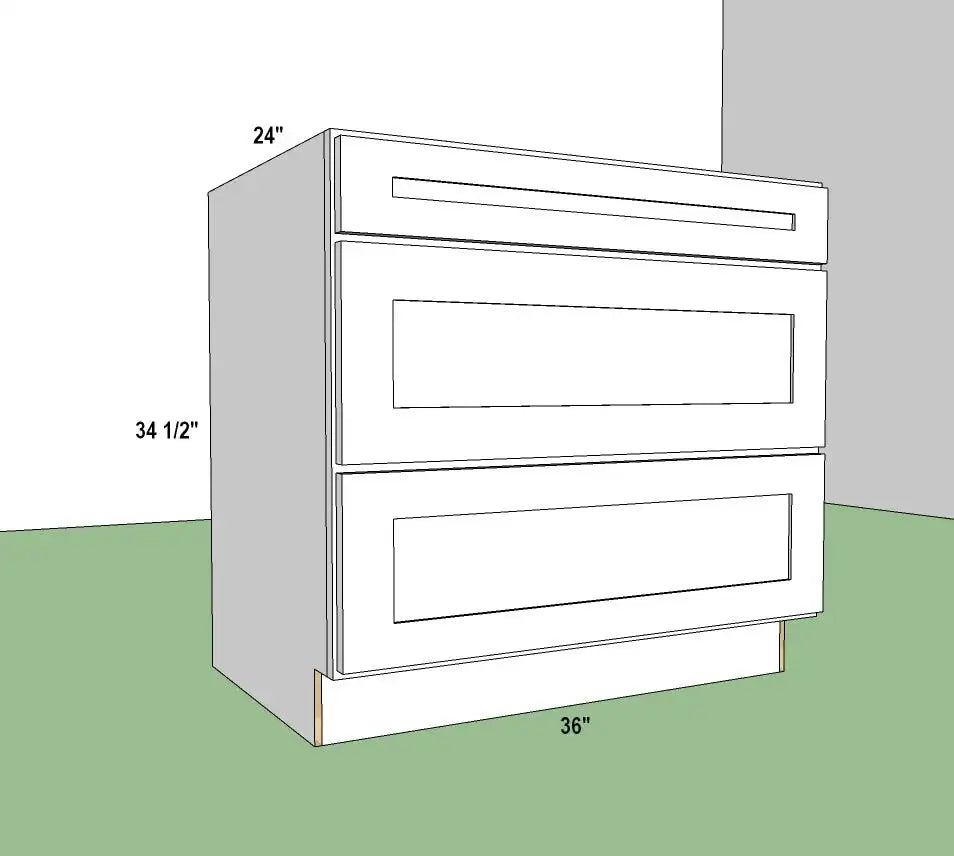 3 Drawer Base Cabinet 36"