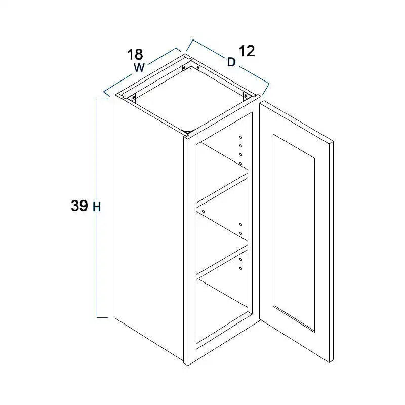 Wall Cabinet - 18"W x 39"H x 12"D