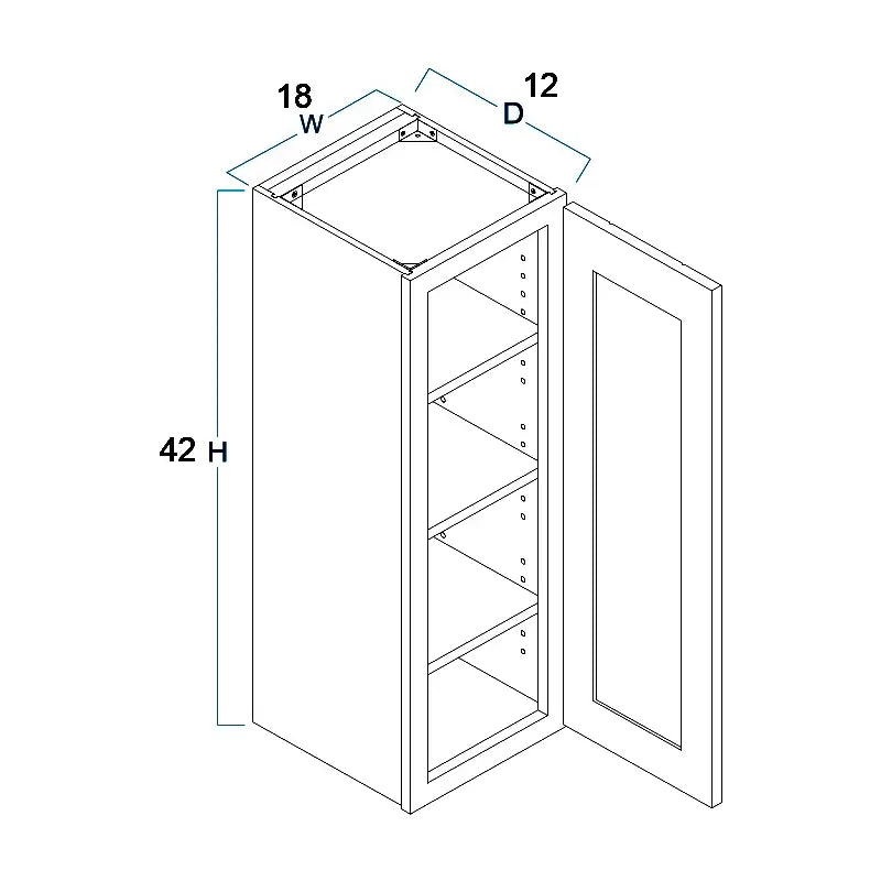 Wall Cabinet - 18"W X 42"H X 12"D