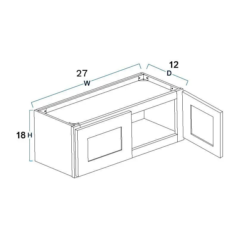 Wall Cabinet - 27"W x 18"H x 12"D