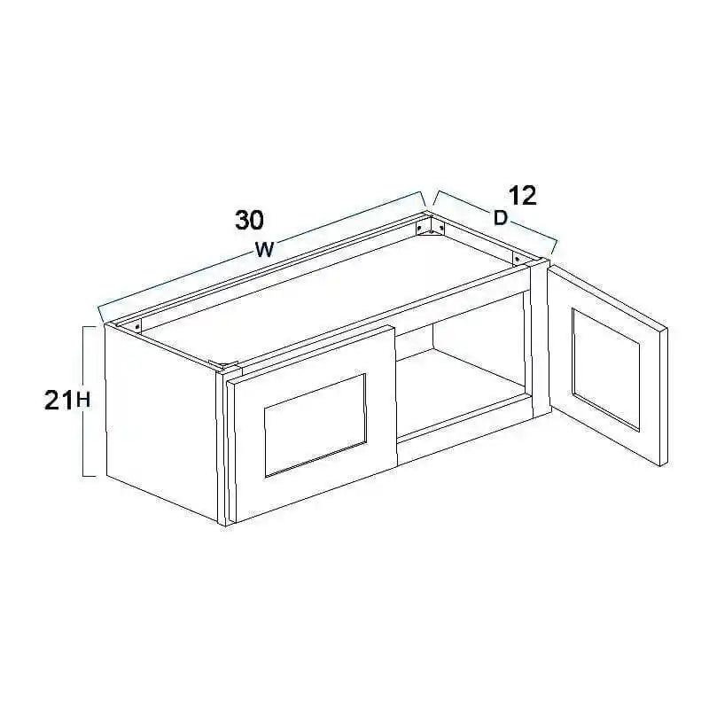 Wall Cabinet - 30"W x 21"H x 12"D