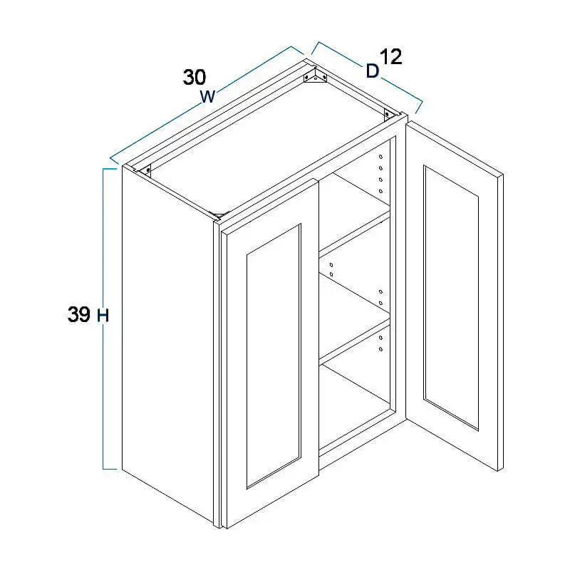 Wall Cabinet - 30"W x 39"H x 12"D