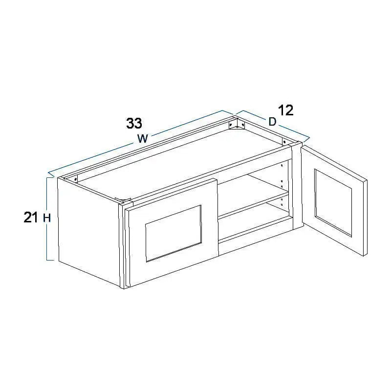 Wall Cabinet - 33"W x 21"H x 12"D