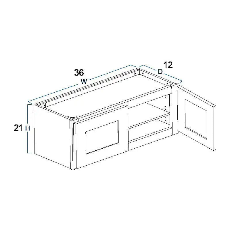 Wall Cabinet - 36"W x 21"H x 12"D